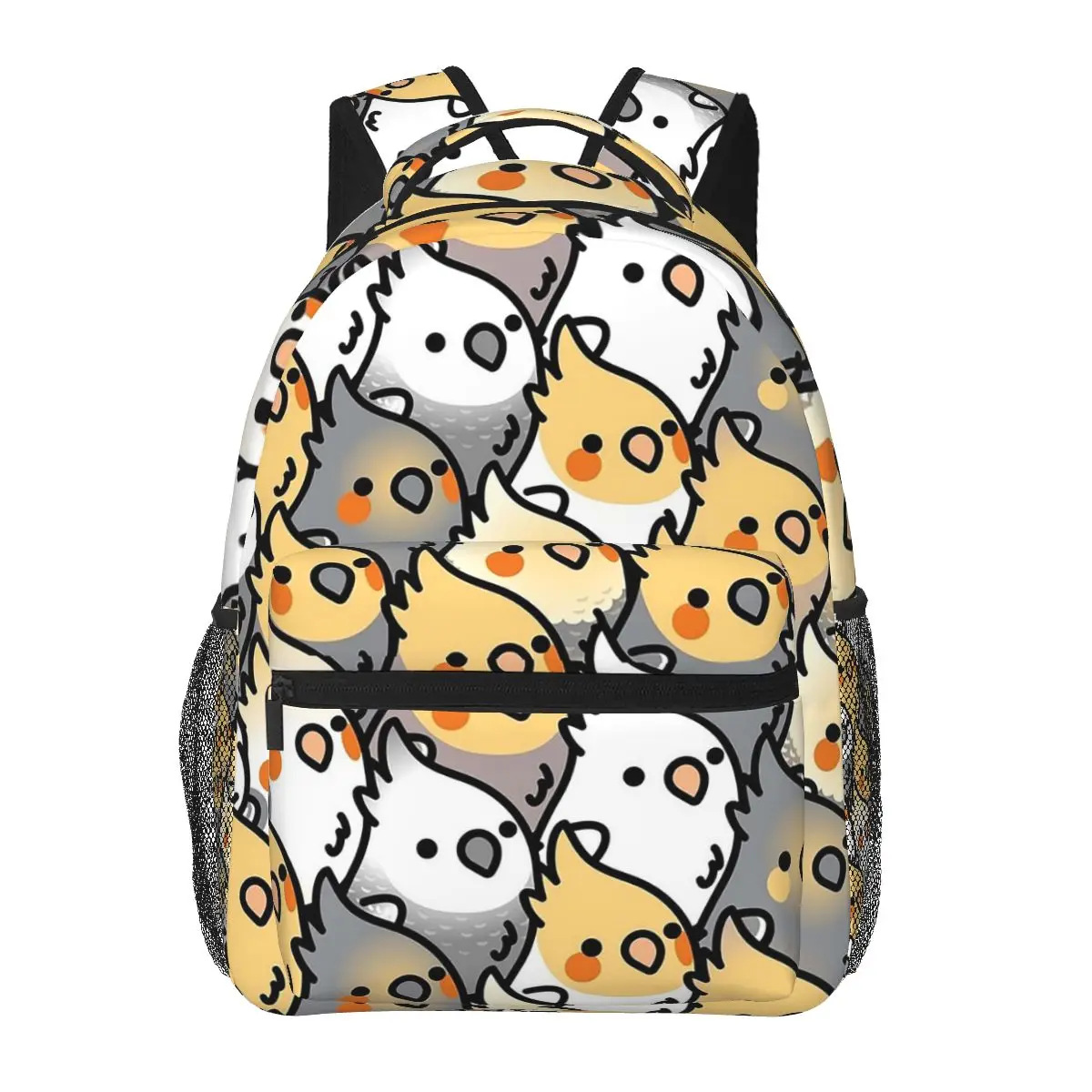 Chubby Cockatiel Party Backpacks Boys Girls Bookbag Students School Bags Cartoon Travel Rucksack Shoulder Bag Large Capacity