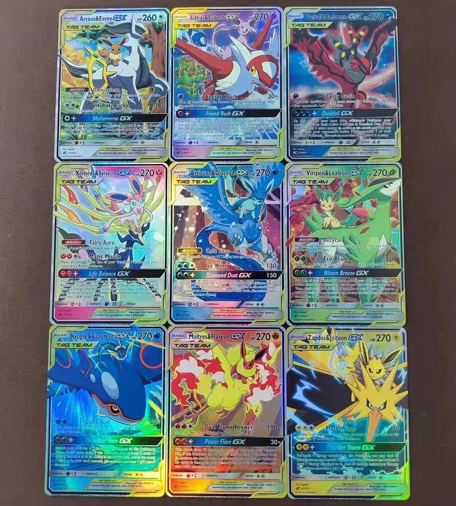 

9Pcs/set DIY PTCG Pokemon Flash Card Personality DIY Card Eeveelution Eevee Sylveon Glaceon Pokespawn Anime Figure Collection