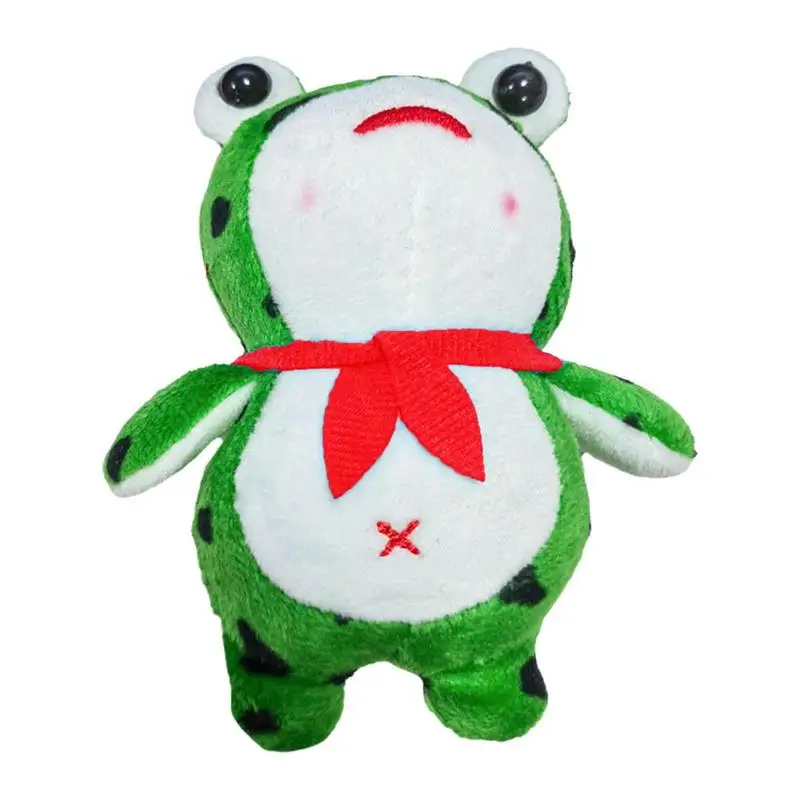 

Плюшевые брелоки Pluff в виде лягушки с забавным мультяшным рисунком, кольца, брелок с подвеской, мягкая игрушка-Зверюшка со звуком для детей старше 3 лет