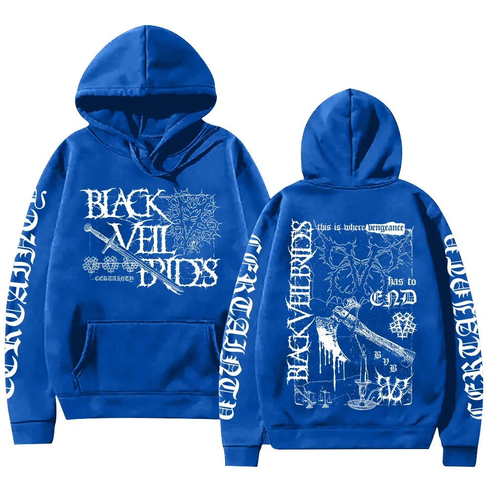Certainty Hoodie Black Veil Brides Rockband Streetwear Mode Gothic Grafik-Print Sweatshirts Damen Herren Locker Lässiger Pullover – Detail 5