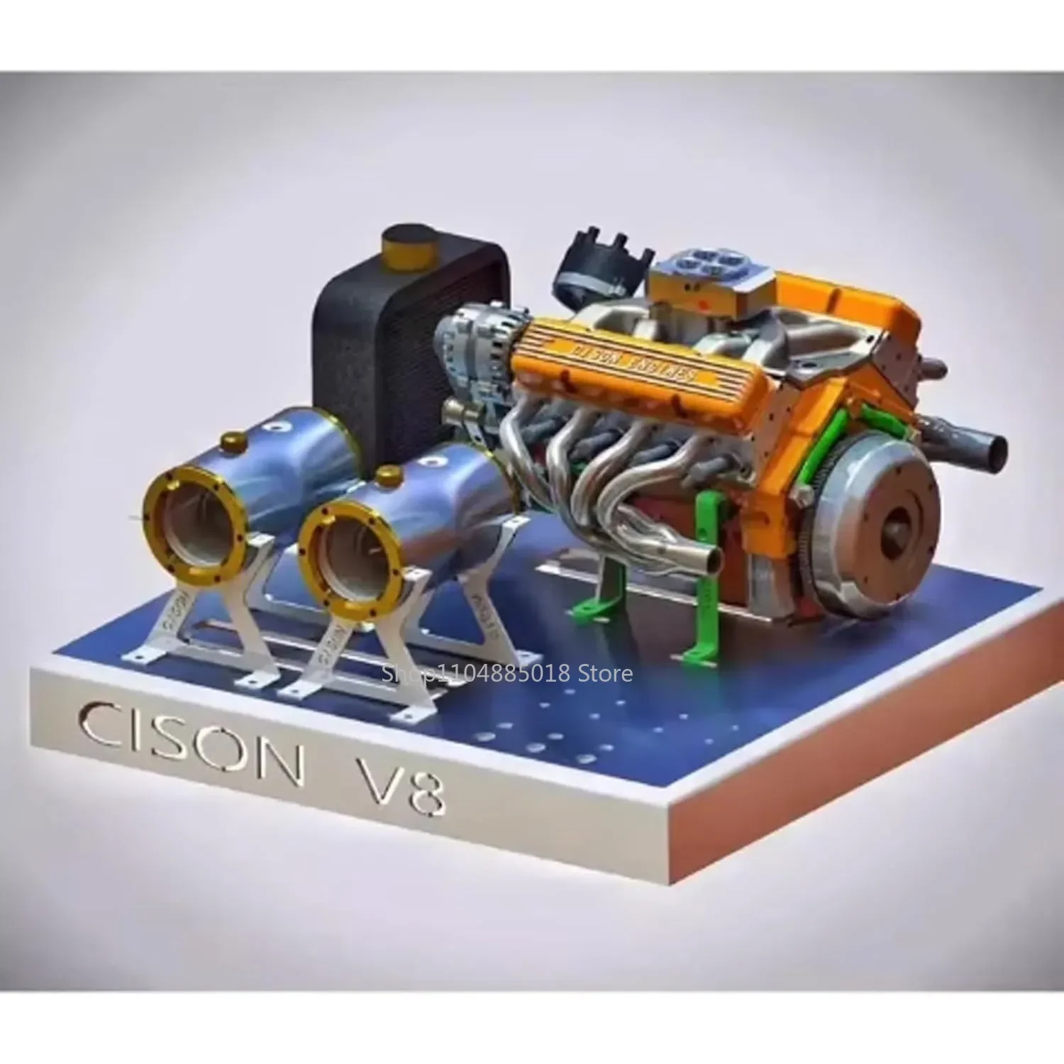 

V8 Engine Kit Gas - Gasoline V8 Small-Block Engine Model Kits Mini V8 Engine Kits That Runs 4-Stroke 44cc Water-Cooled