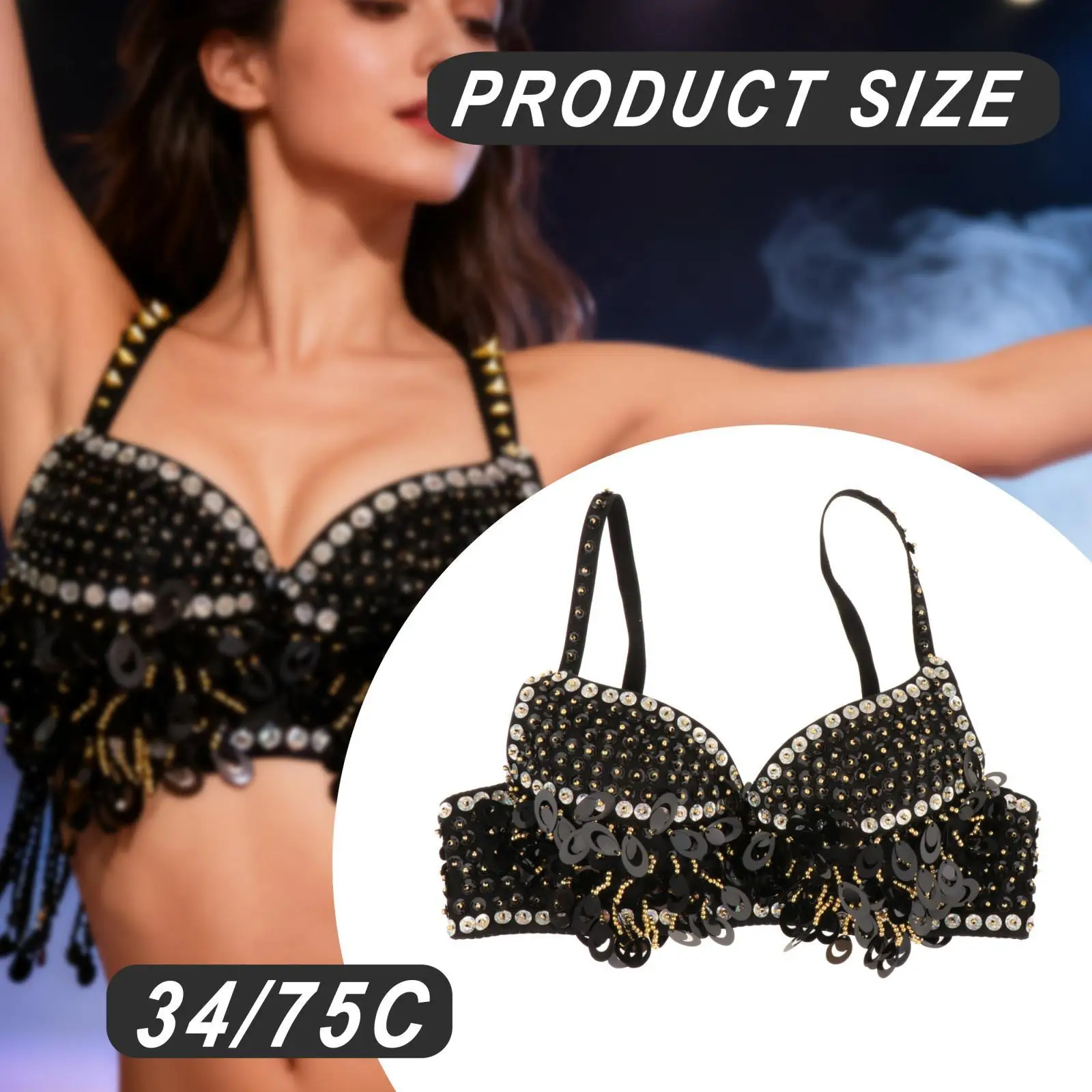 Lady's Belly Dance Bra Top Women Belly Dance Bra Glitter Belly Dance Bra Top
