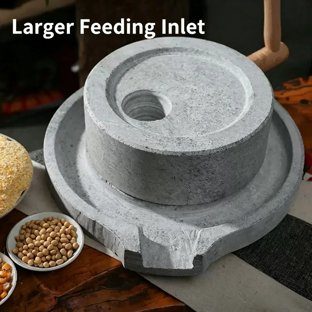 Mini Manual Natural Rock Stone Mill, Hand Grinding Soy Milk Maker, Hand-Carved Ecological Stone Grinding Plate for Home DIY Expe