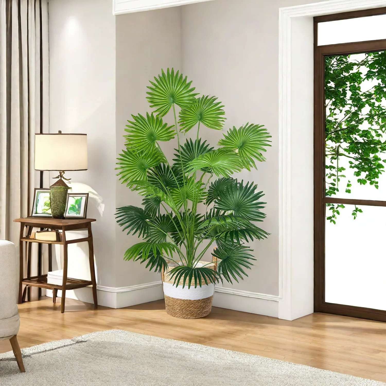 55-110CM Artificial Palm Plant Branch Faux Plant realistic large leaf Ornamental indoor Artificial Plant for Home Office Decor