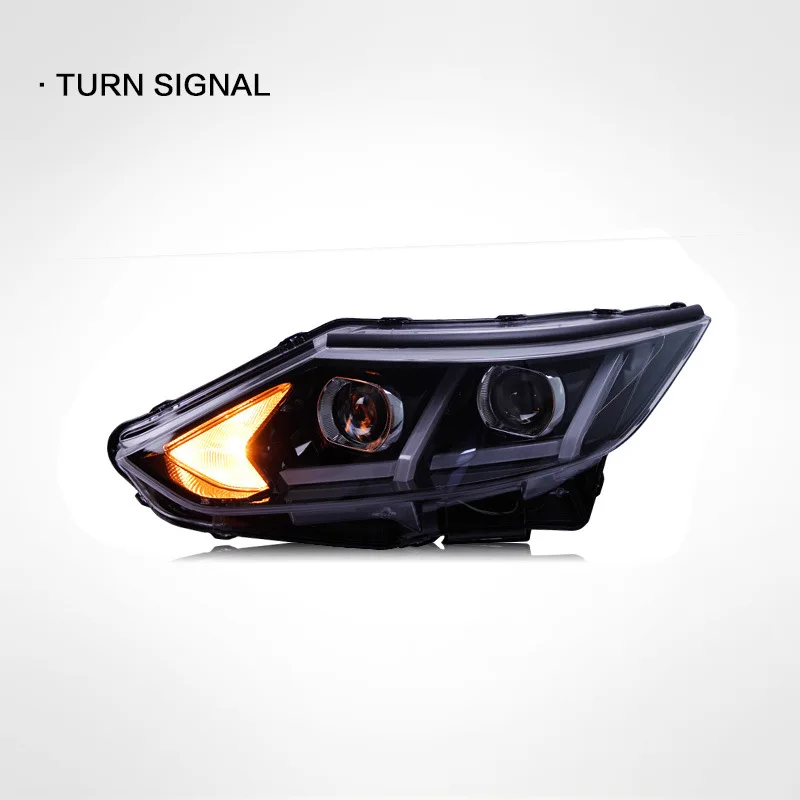 

Светодиодные фары для Nissan Qashqai 2016-2019, LED фары с DRL, биксеноновые линзы, аксессуары