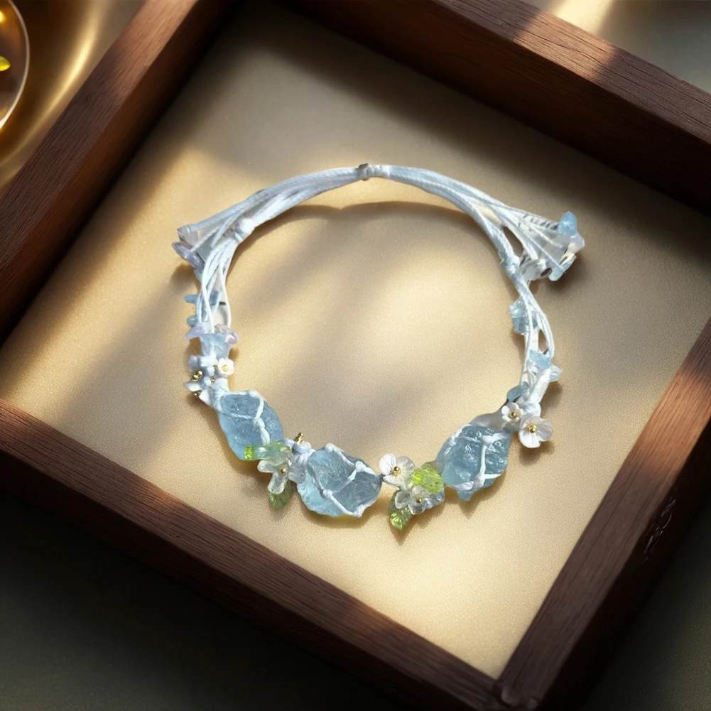 

DIY Crystal Bracelet Material Pack Aesthetic Natural Stone Bracelet Exquisite Irregular Chips Beads Bracelet for Women Girls