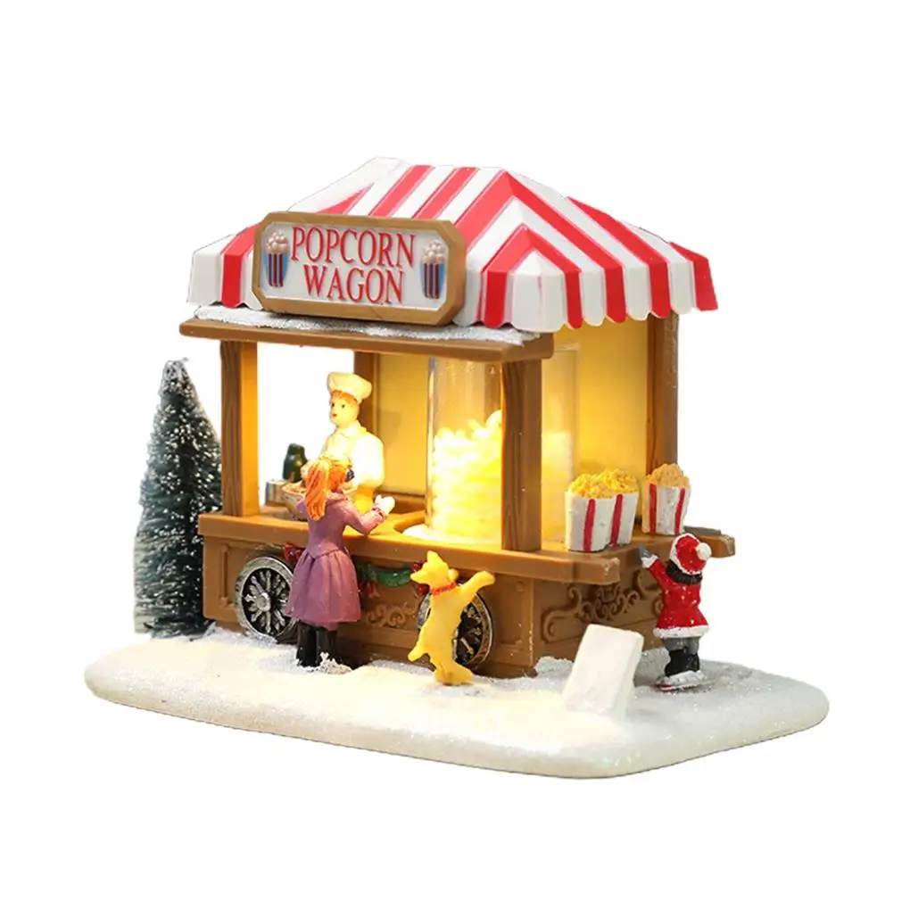 

Рождественский вагон-ресторан, светящийся маленький дом со светодиодной подсветкой, декор стола из смолы, сувениры для рождественской вечеринки без батареи