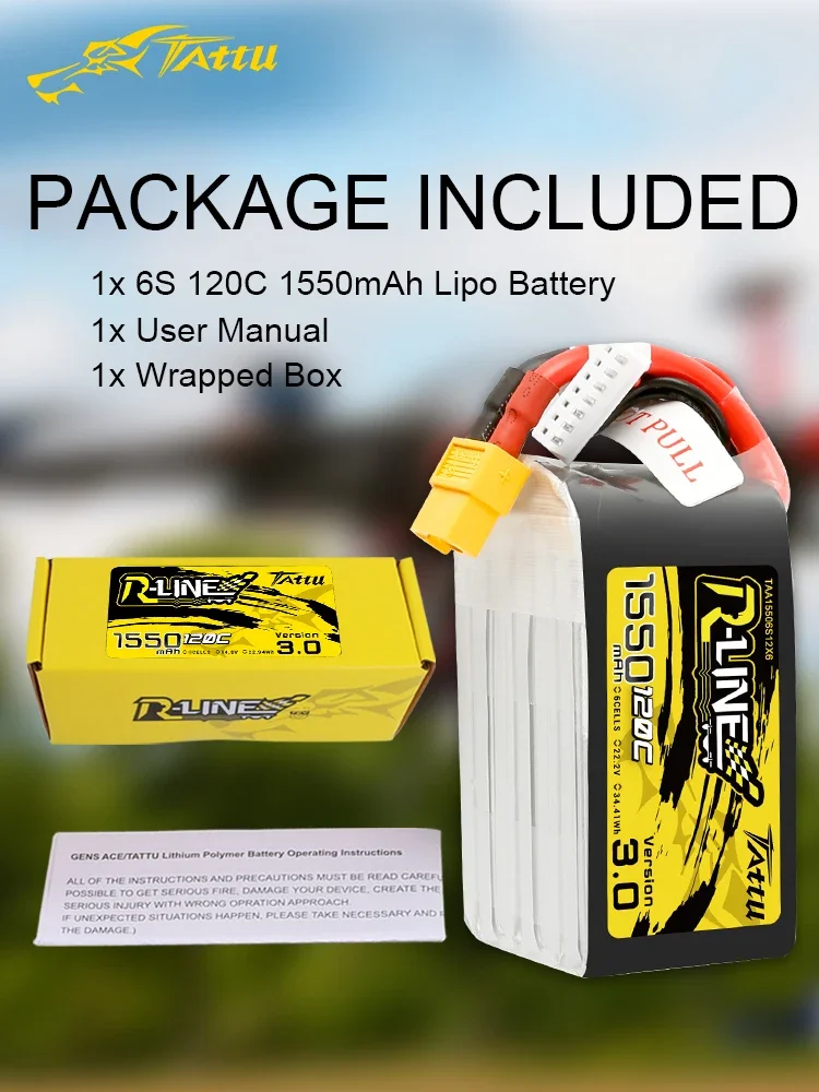 Tattu R-Line Version 3.0 V3 1300/1400/1550/1800/2000mAh 120C 4S 6S 4.2V Lipo Battery XT60 Plug FPV Racing Drone RC Quadcopter