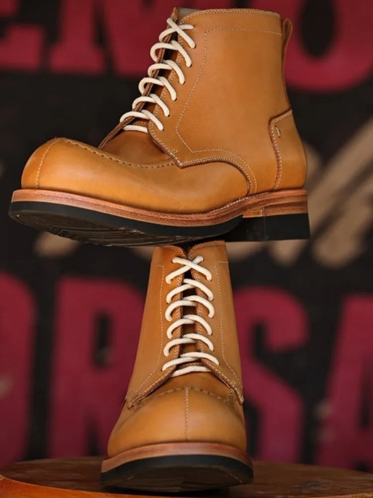 النمط الياباني جلد طبيعي جولة تو الدانتيل متابعة حذاء من الجلد بلون جلد البقر الذكور منصة يصعب ارتداء عالية أعلى الأحذية