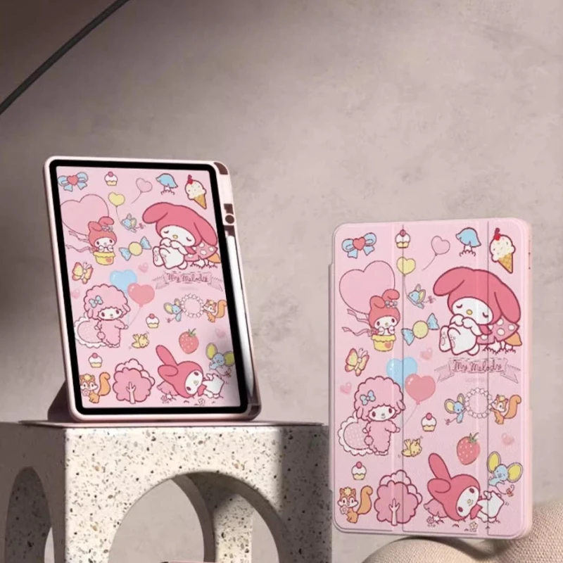 

Cute MyMelody IPad Tablet Case for IPad Air7 Air6 Air4/5 10.9 10th Pro 11 A16 9th 10.2 in Anti-Bend Shockproof Protective Shell