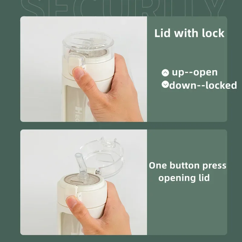 Double Portable Glass Cute Water Bottle with Plastic Sleeve Kawaii Cup Tumbler with Straw Gifts for Girls Milk Coffee Juice