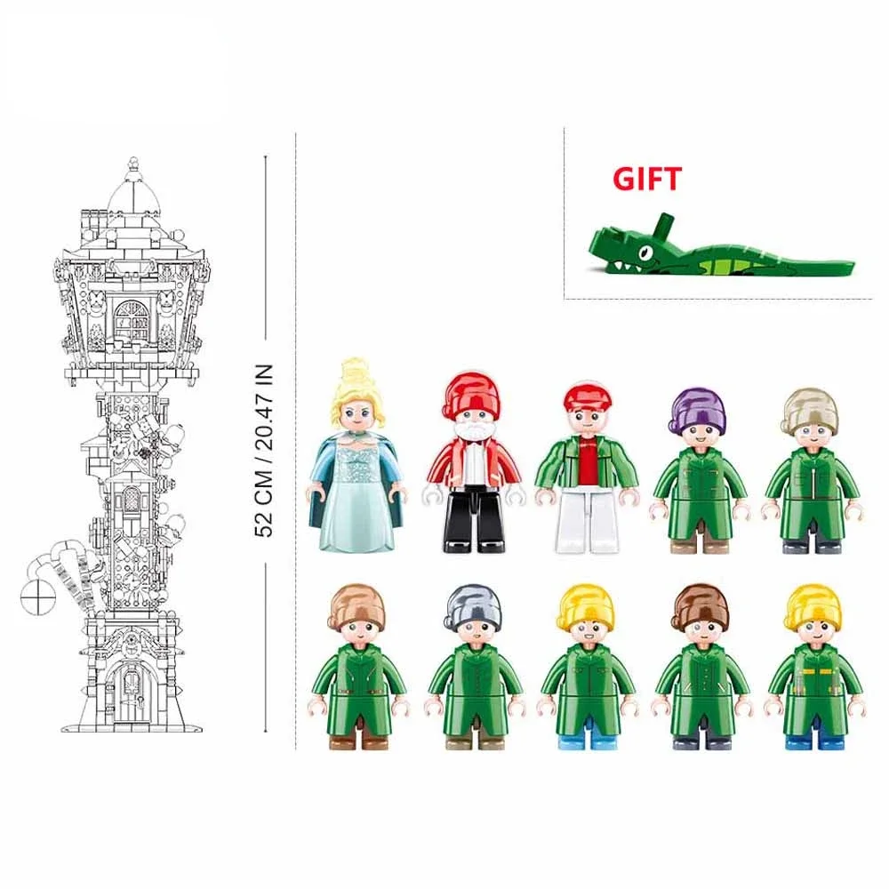 2022  New Arrival Creative Christmas Tress Lighthouse Bricks Able To Change As Stress Light For Decoration Holiday Party