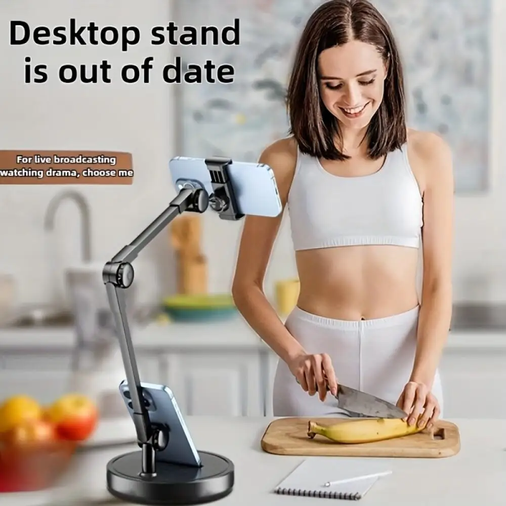 Adjustable Universal Metal Phone Tablet Stand Multi Angle Desktop Holder For Live Streaming Selfie Tripod Video Recording Online