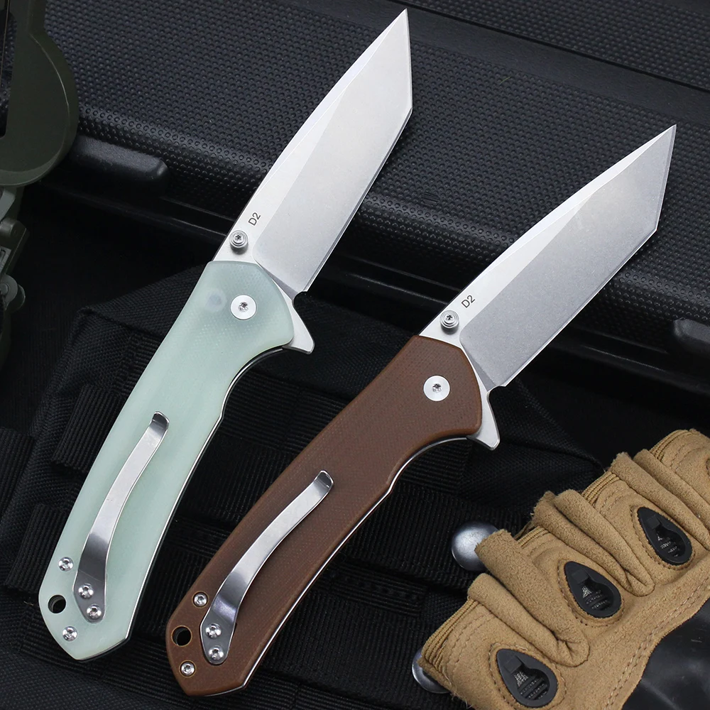 Cuchillo plegable FREETIGER, hoja D2, mango G10, cuchillo de bolsillo para acampar, caza, supervivencia, herramientas EDC plegables tácticas, regalo para hombres