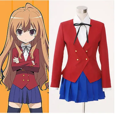 

Dragon And Tiger Cosplay Costume, Adorable Tiger Fushiguro Mahoro School Uniform/Cosplay Dress (with Over-the-Knee Socks)