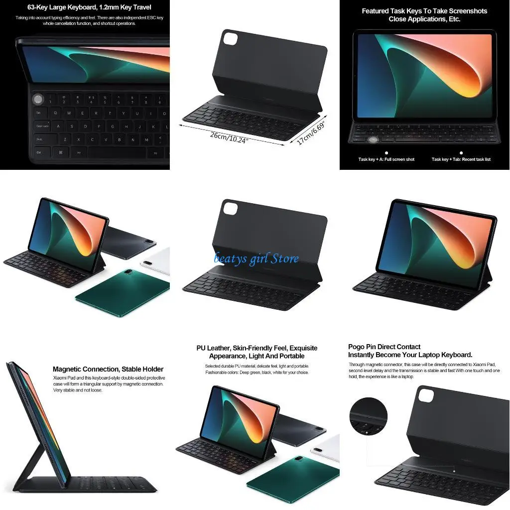 

C7AB Keyboard Case with Detachable Keyboard Cover for Xiaomi MI Pad 5/5