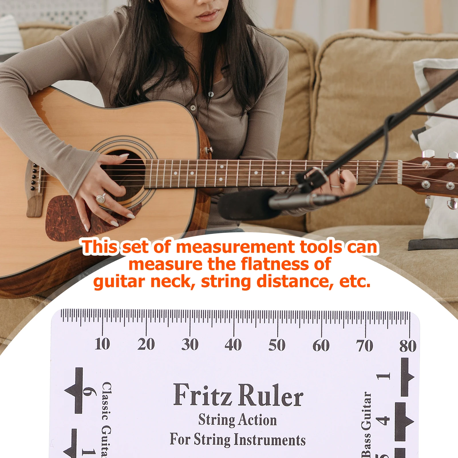 

3 Pcs Guitar Measuring Ruler Professional Maintenance Tool Repair Electric Bass Luthier Tools Setup
