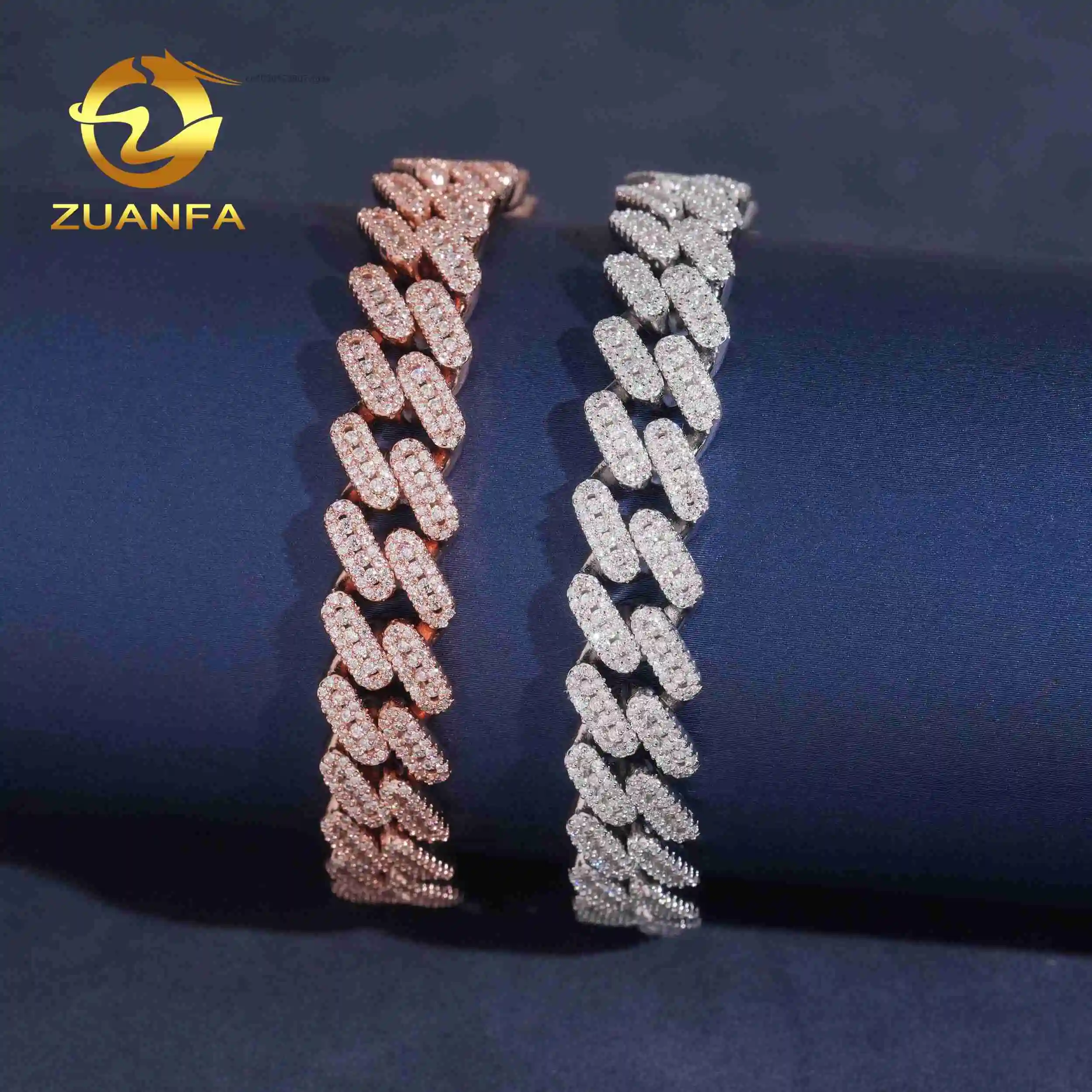 Jewelry Fine Necklace Luxury Hip Hop Jewelry Men Women Sterling Silver D-Vvs Moissanite Diamond 10MM Cuban Link Chain.