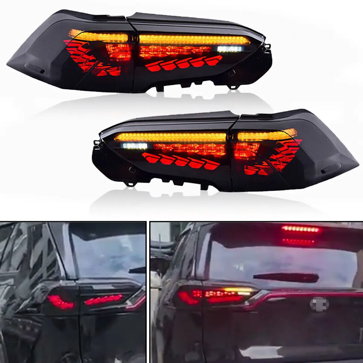 LED Taillights for Toyota Rav4 2019 2020 2021 Start Up Rear Brake Animation Rear Lamps Tail lights Assembly