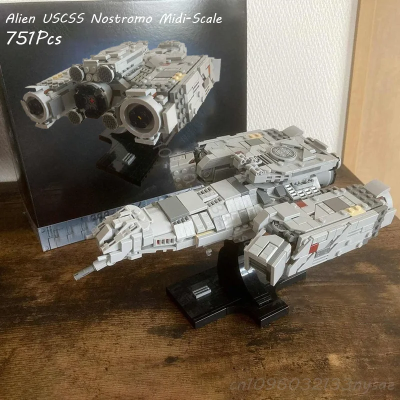 

НОВЫЙ 751 шт.MOC космический корабль Alien USCSS Nostromo миди-масштабный набор строительных блоков DIY кирпичи модель игрушки подарок для детей и взрослых