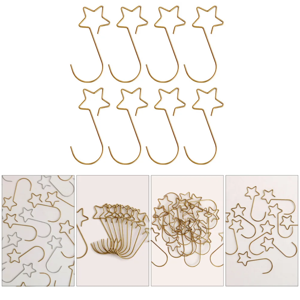 

60 Pcs Metal Christmas Wreath Hooks Star Shape Hangers Multi functional Xmas Decorations Hanging Racks Storage