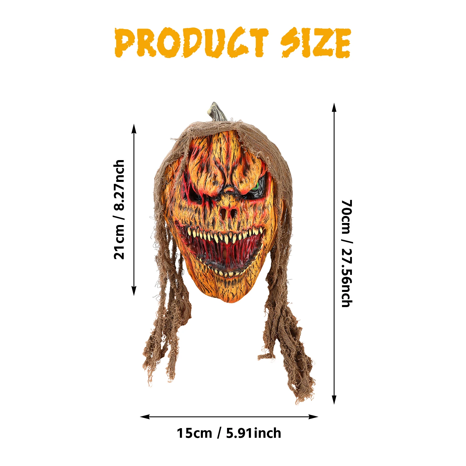 หน้ากากฮาโลวีนแบบเต็มหัว ทำจากยางลาเท็กซ์เหมือนจริง อุปกรณ์ประกอบฉากน่ากลัว ของขวัญสุดพิเศษสำหรับแฟนๆการสวมบทบาท