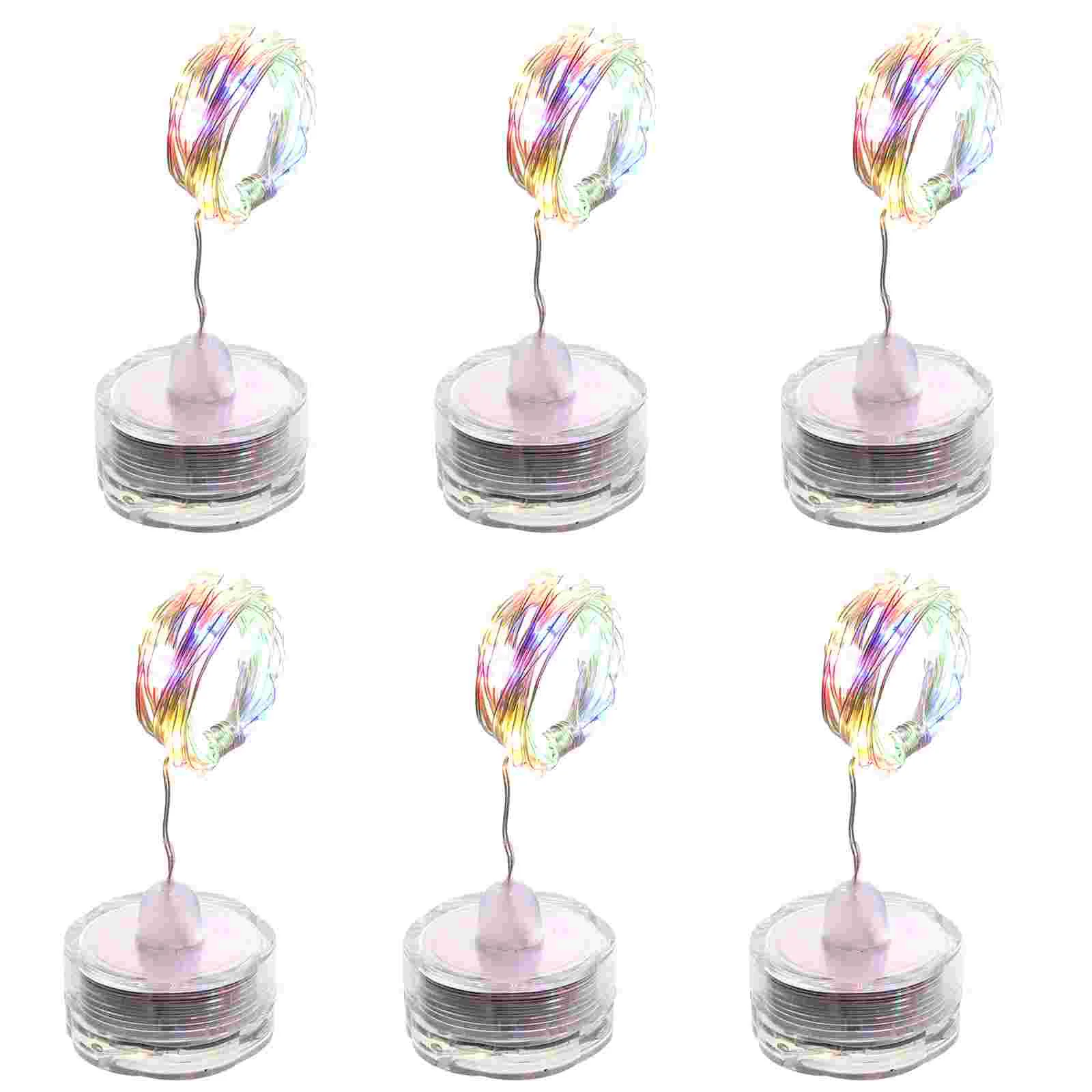 

6 Pcs Waterproof String Lights 2M 20 LED Copper Wire Submersible Plum Blossom Style Night Party