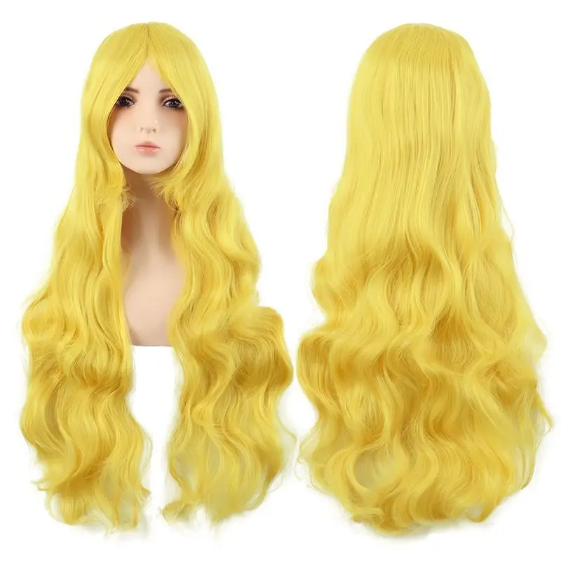 TongmancosWig لوليتا شعر طويل مجعد ذهبي اللون أنيمي العالمي موجة كبيرة 80cmLolitaشعر مستعار كامل الرأس #1