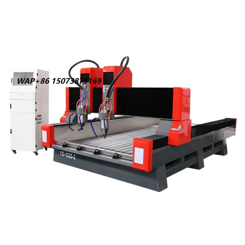 Two Head Double Spindle Water Cooling Cnc Stone Marble Tombstone Engraving Router Price