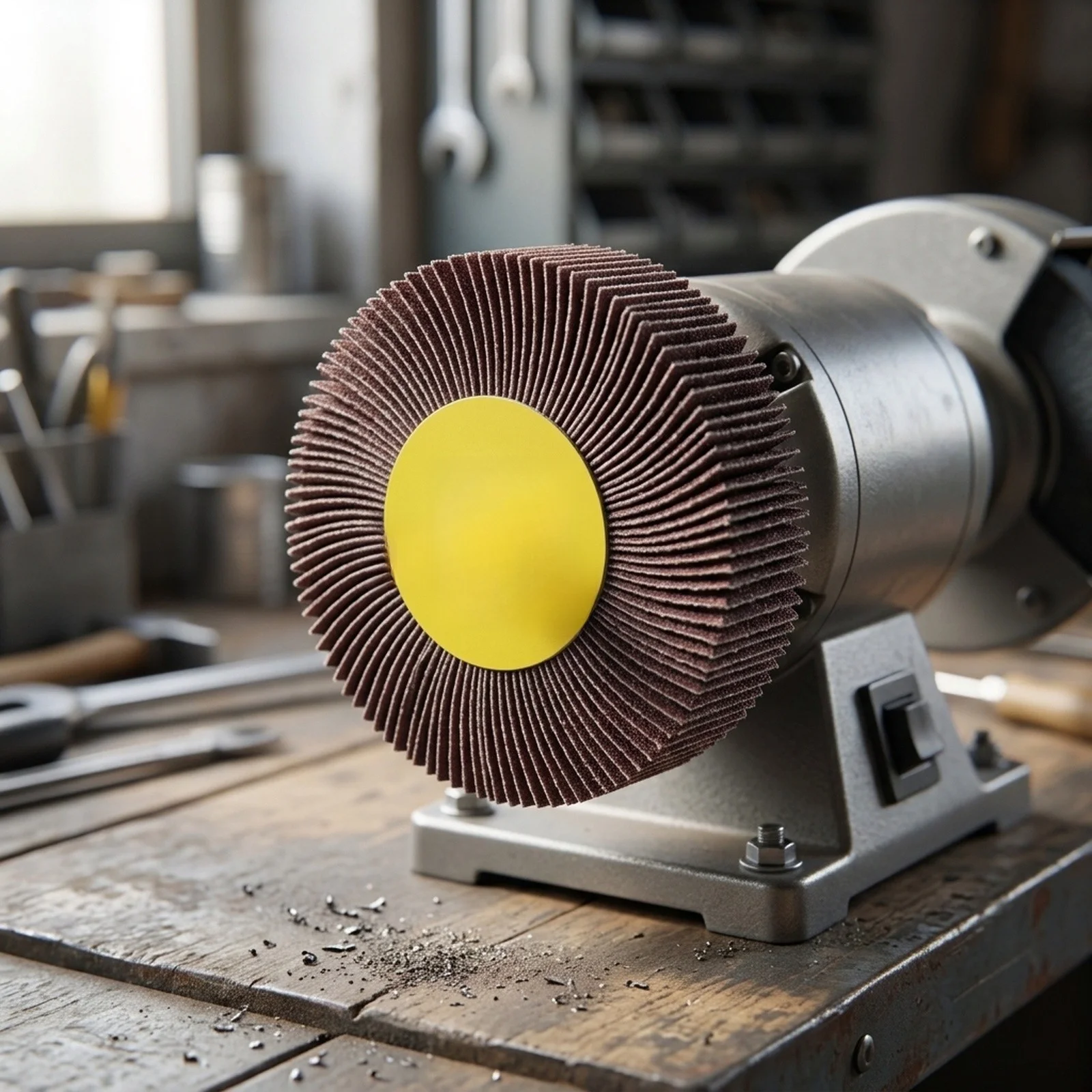 6mm Shank Sanding Flap Wheel Disc 1680mm Emery Cloth 80 Grit for Grinding and Polishing by Electric Drill on Various Materials