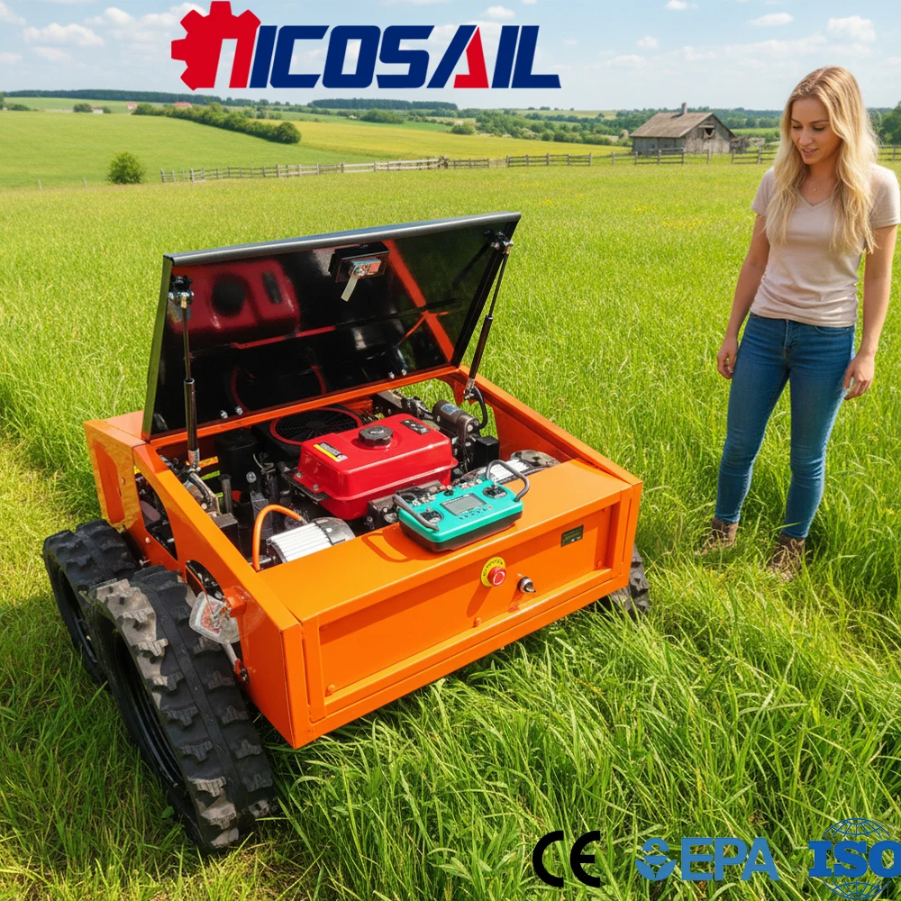 Custom Remote Control Lawn Mower 800mm RC Grass Cutter for Garden Farm and Field Use