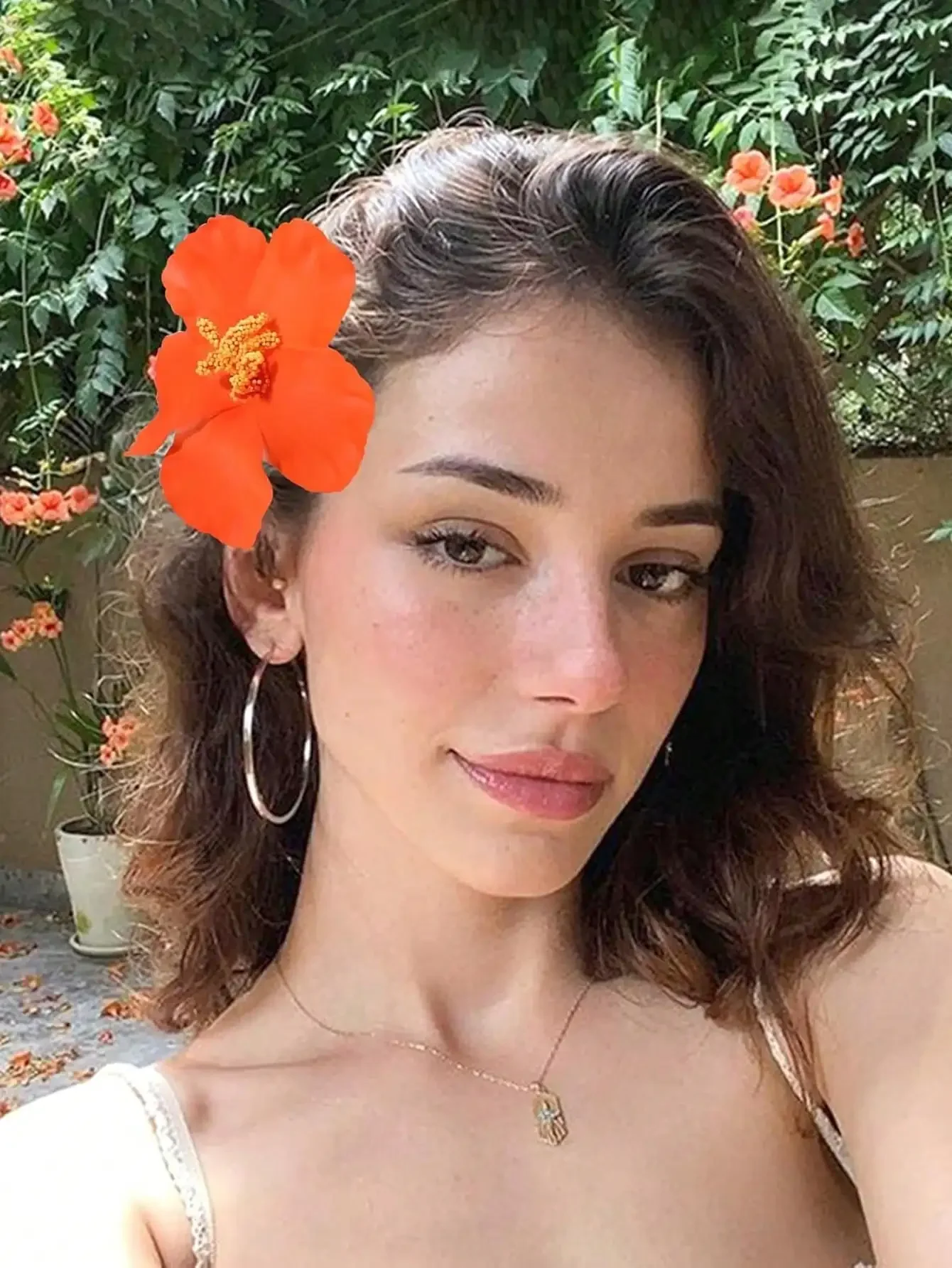 

10pcs Hawaiian Hibiscus Flower Hair Clips For Women, Artificial Fabric Hairpins, Bohemian Beach Vacation Accessories