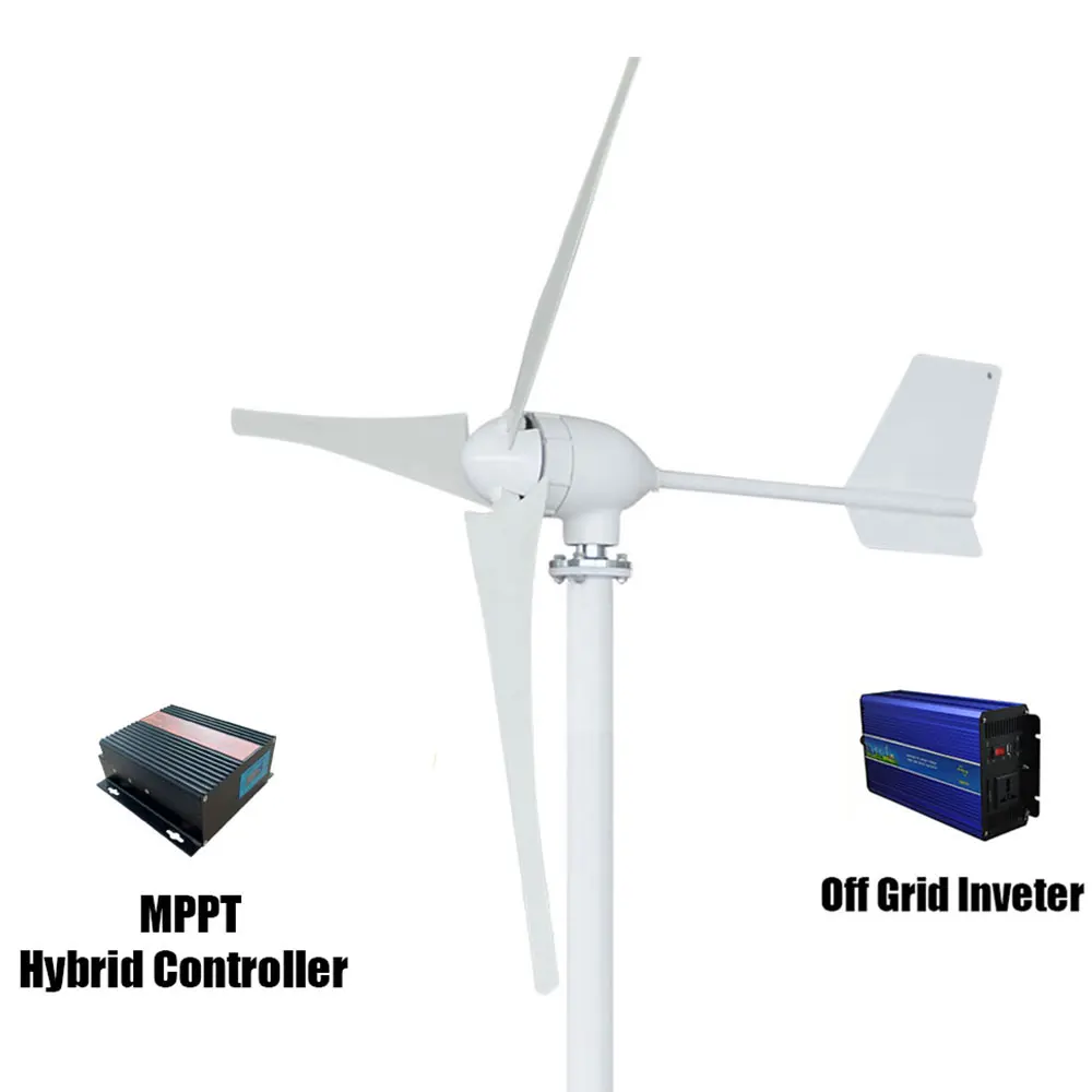 Imagem -03 - Gerador Horizontal 12v 24v 48v da Turbina Eólica da Energia Livre da Entrega Rápida 2000w com Controlador de Mppt para a Rua de Homeuse