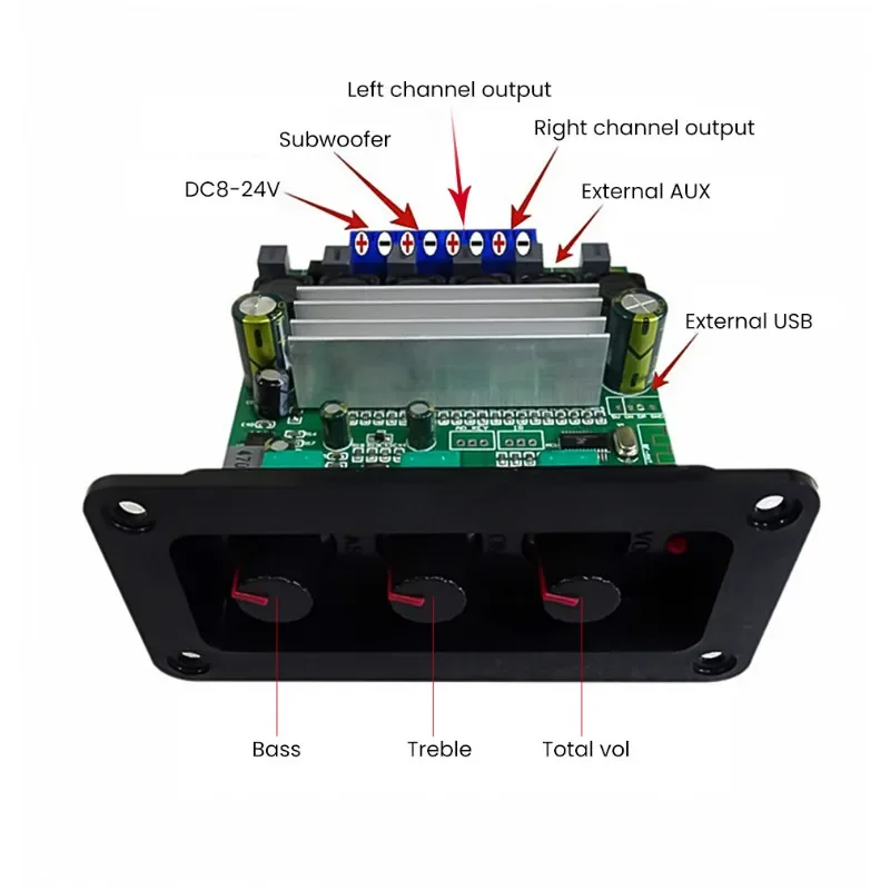 TPA3156D2 Bluetooth 5.0 Subwoofer Amplifier Audio AMP 2×70W+140W 2.1 Sound Power Amplifiers For Speaker Amplificador