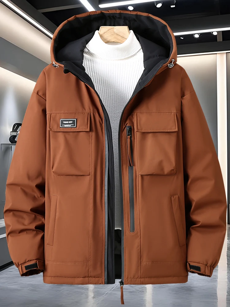 

Extra Large Men's Outdoor Cotton Jaet Winter Thiened Waterproof Oversized Fat Person Loose Cold Proof Cotton Clothes