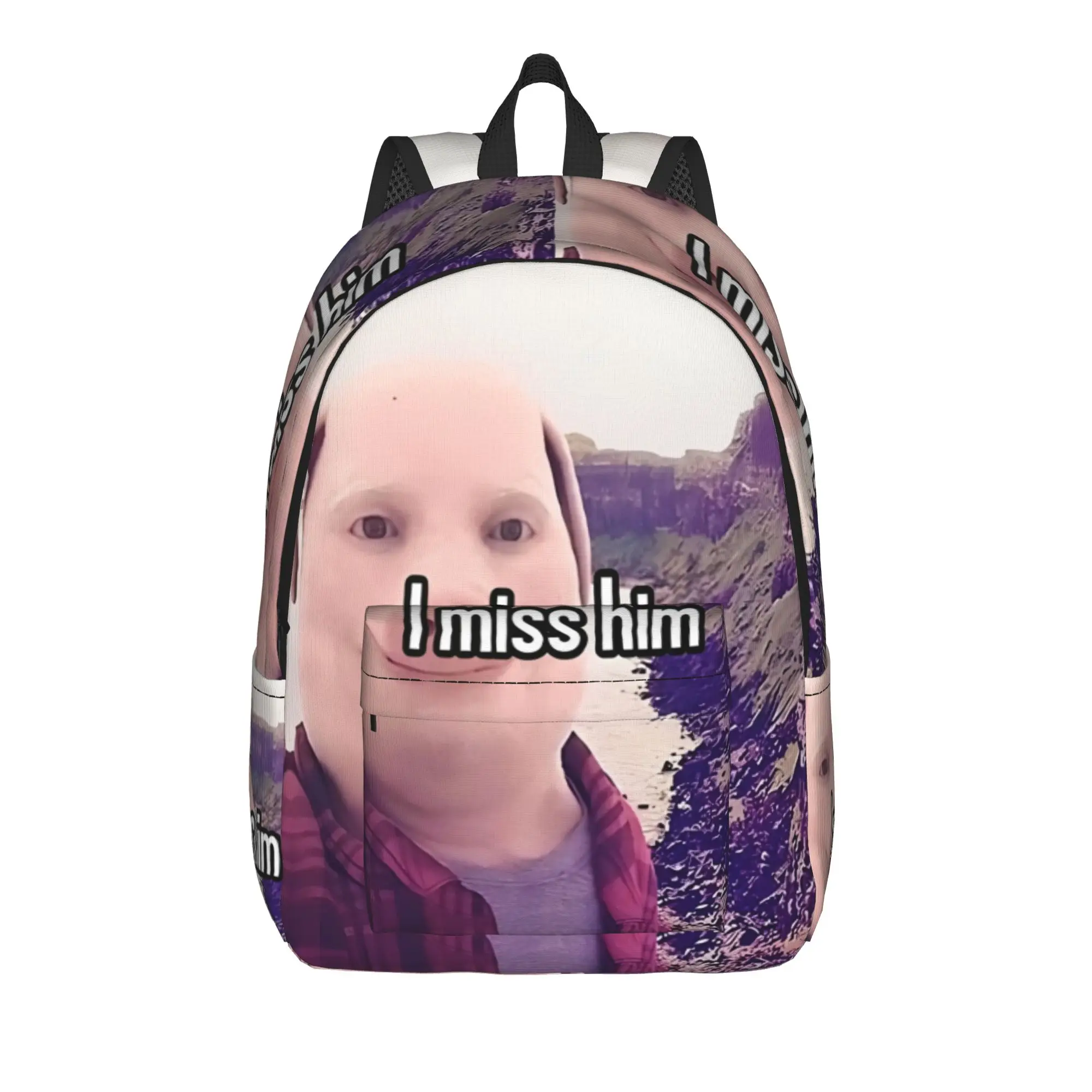 I Miss Him John Pork Backpack Women Men  Durable Backpacks Polyester Fun School Bags Trekking Custom Rucksack