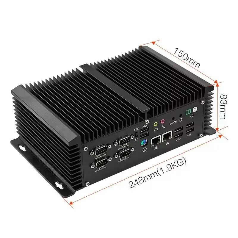 Lüfterloser Metall-Mini-Computer I5 8260U I7 8565U 64 GB DDR4 10 USB 4Lan HD VGA 4K Industrie-Mini-PC 2PIN 3PIN Netzteil 4G WIFI