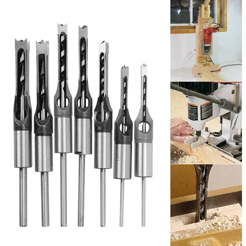 1pc Woodworking Square Hole Drill Bits Opener High Speed Steel Drill Bit Set Square Auger Mortising Chisel Drill Set 6mm-16m