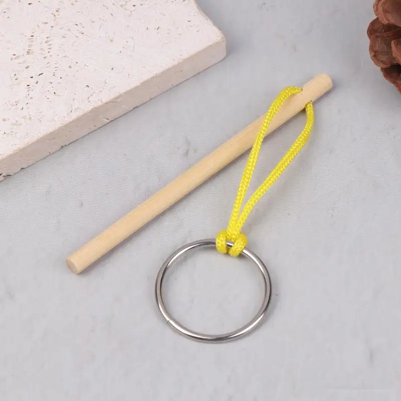 Varita mágica IQ Stick para entrenamiento cerebral, con cuerda y anillo de Metal, juego de rompecabezas educativo, desarrollo cognitivo, juego de entrenamiento cerebral