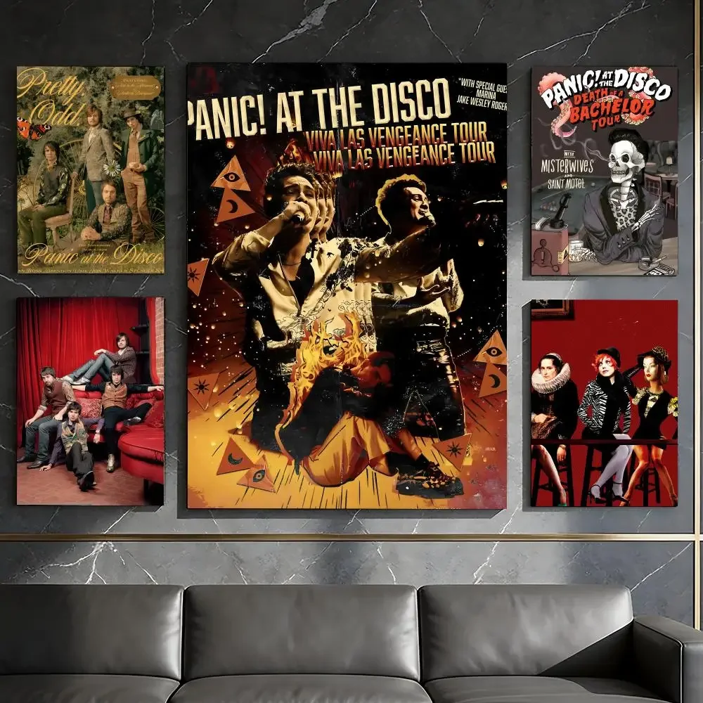 Band P-panic At The Disco Poster Waterproof Peel & Stick Wall Sticker Self Adhesive Art Decor For Living Room Bedroom