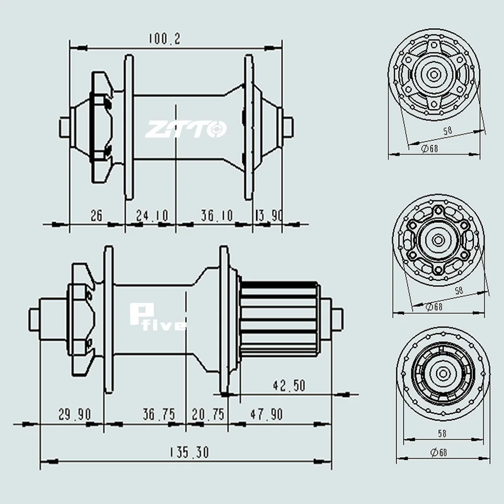 ZTTO P5 6-Pawl Disc Brake Freehub 12x142mm