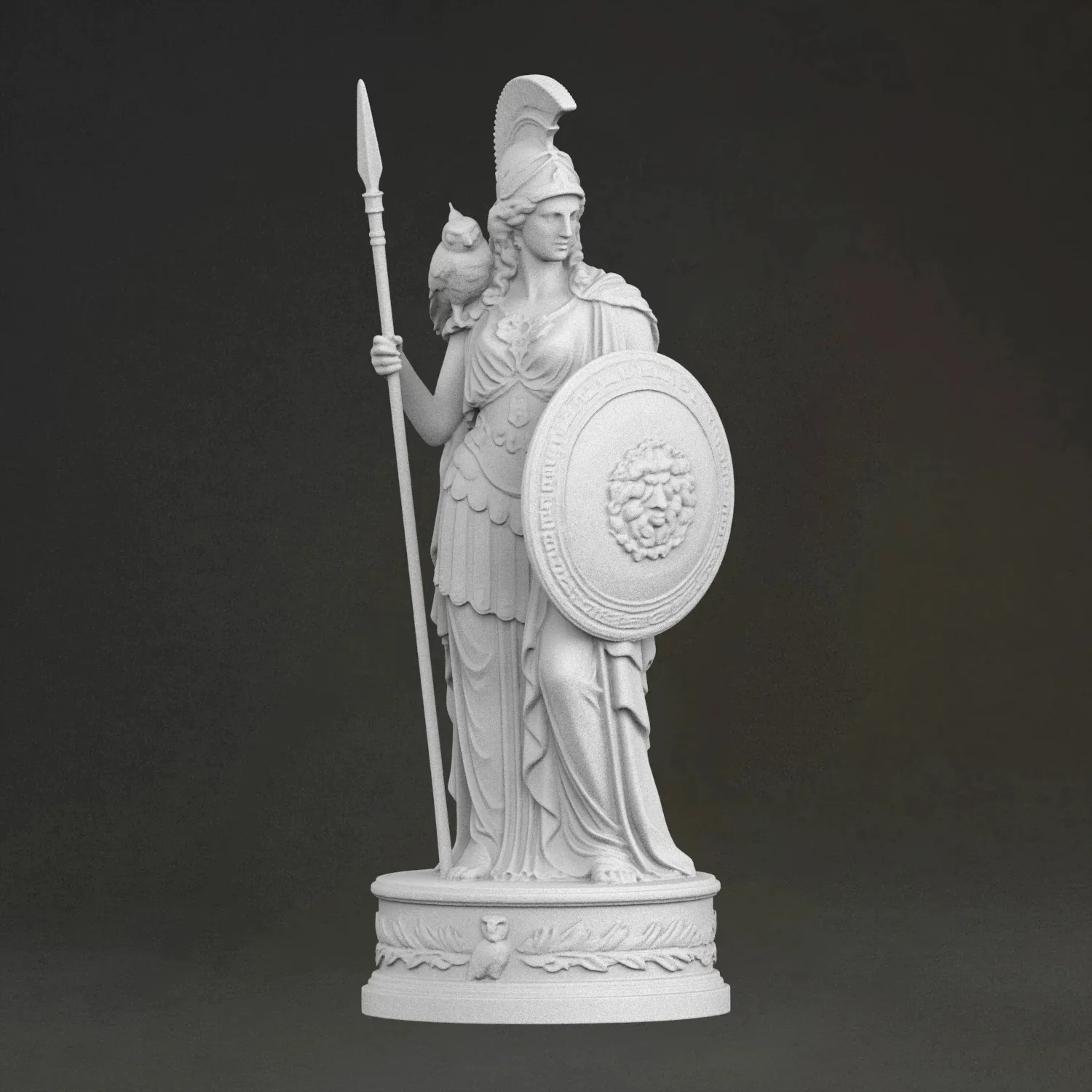 'Athena' Sculpture, 3D Printed Resin Material, Hand-Painted, Plaster-Like Textured Decoration (Ships Within 10 Days)