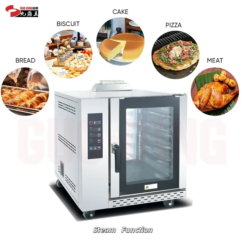 Commercial CE Kitchen Equipment Gas Type Convection Oven with Steamer Function 5 Trays Gas Commercial Convection Oven