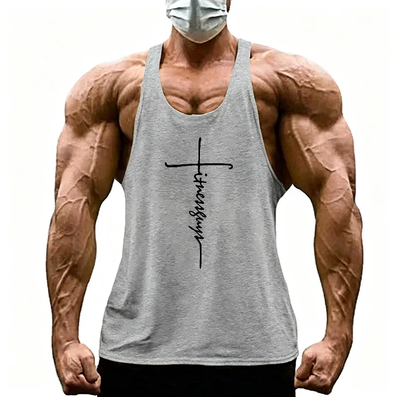 Summer Breathable Cotton Sleeveless T-Shirts Gym Bodybuilding Fitness Sport Muscle Vests Mens Casual Clothing Running Tank Tops