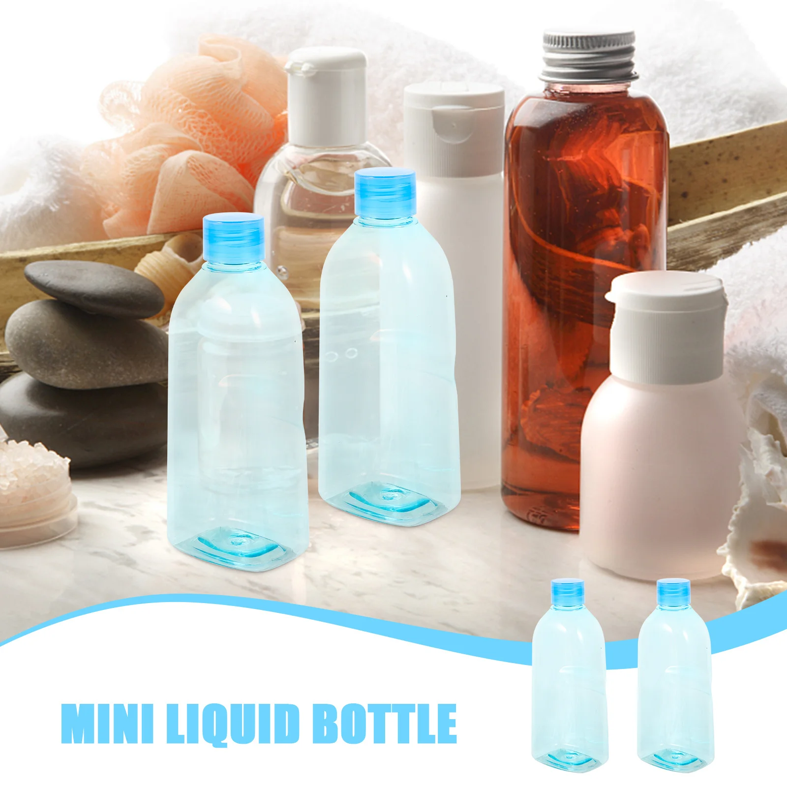 

5Pcs Eye Care Solution Bottles Lightweight Durable Leakproof Travel Accessory Mini Liquid Container Bottle Wash Brush