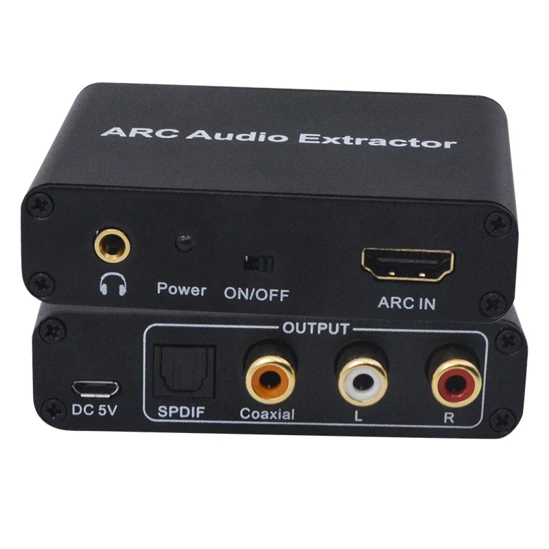 

HD ARC Audio Extractor DAC ARC L/R Coaxial SPDIF Jack Extractor Return Channel Converter For Fiber RCA 3.5mm Headphone for TV