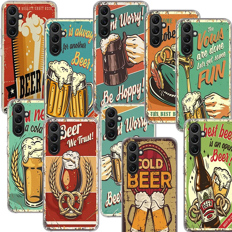 Beer Cup Barley Vintage Rusty iron plate Phone Case Samsung A02S A03S A13 A23 A33 A52S A12 A22 A32 Galaxy A51 A71 A41 A21 A31 A5