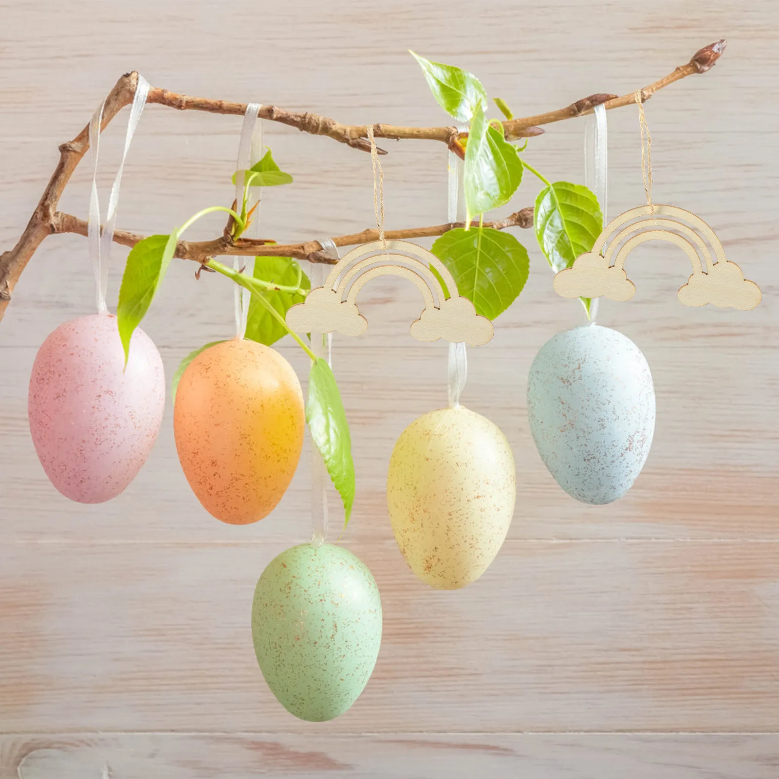 

1Set Wooden Rainbow Cutouts Premium Unfinished Wood Slices DIY Painting Craft Safe Smooth Edges Hanging Ornaments Wood