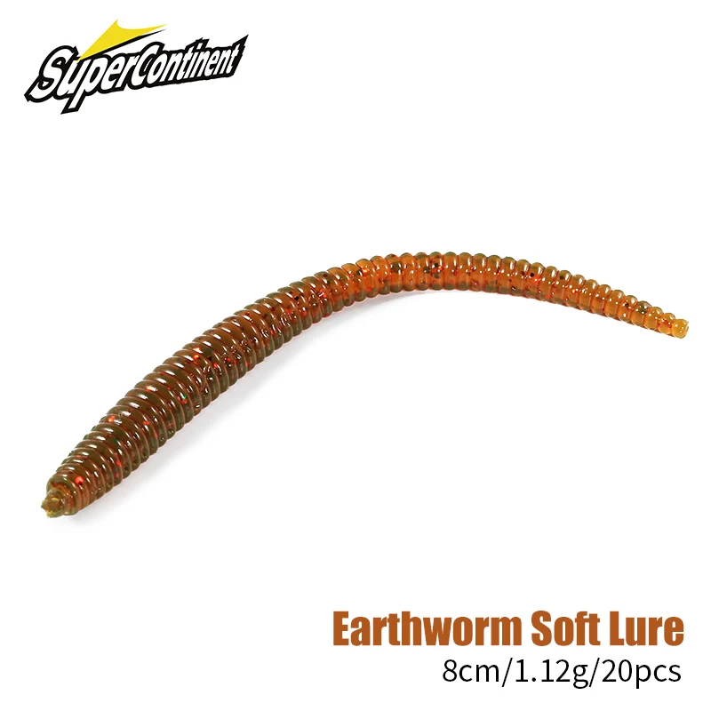 Supercontinent A Slow SinkingTrout Worm Soft Baits  Artificial Fishing Lures Sea Worms Earthworm Fishing Soft Lures Wobblers