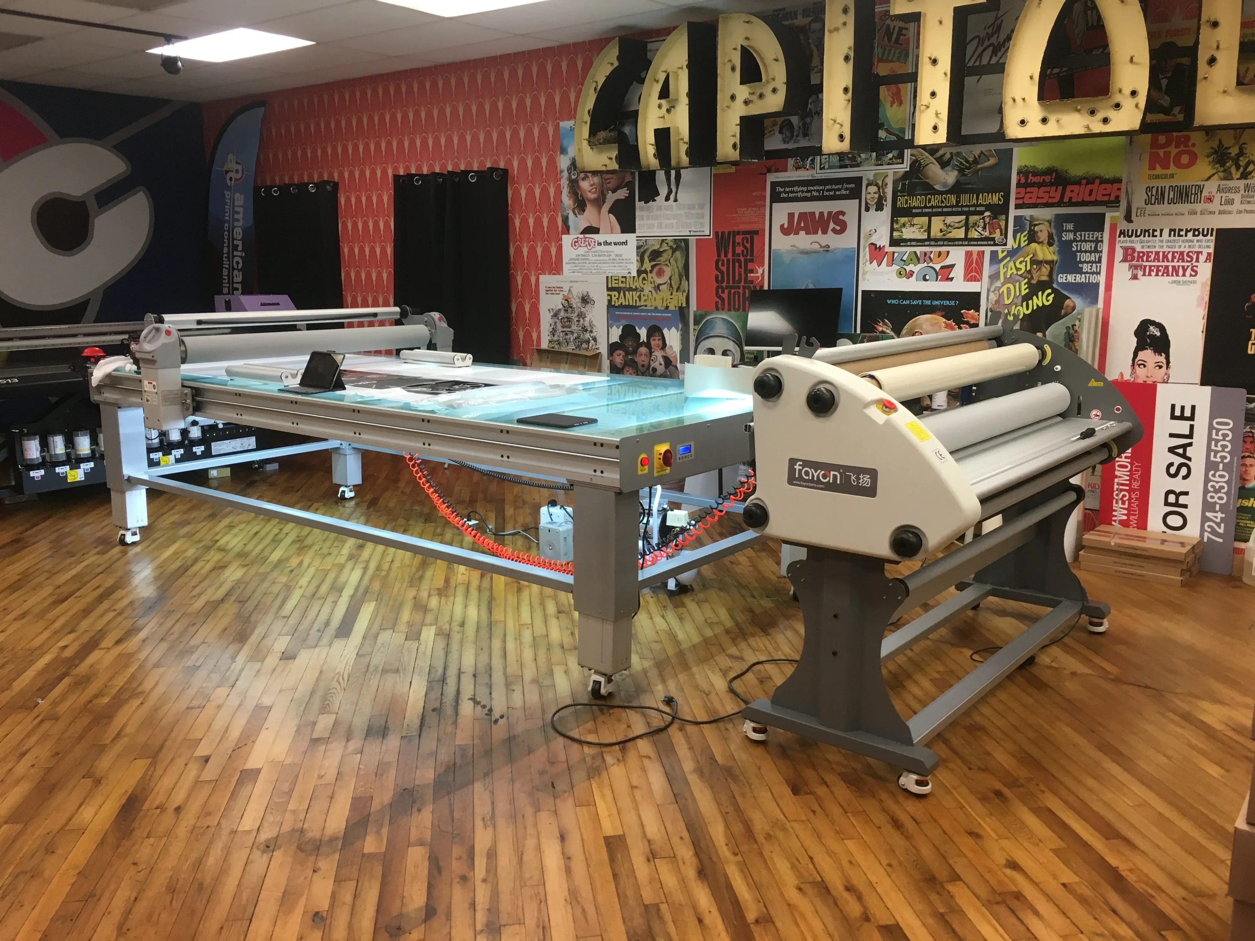 L1056 Vinyl Cold Laminator Fayon Hot Press 1.6m Roller Thermal Laminating Machine